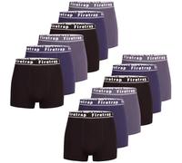 Firetrap Mens 12 Pack Designer Boxer Shorts, Underwear Gift Set Trunks Comfortable Stretch Cotton Plain Colours Mens Briefs Black, Blue, Grey S
