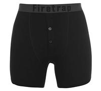 Firetrap Mens 2 Pack Boxers Boxer Underwear Stripe Black/black Small