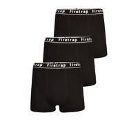 Firetrap Men's 3 Pack Cotton Stretch Boxers with Logo Waistband in Black | Size: 2XL Firetrap Black 2XL