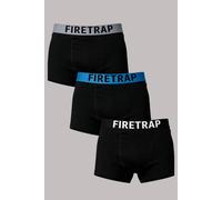 Firetrap Men's 3 Pack Cotton Stretch Boxers with Logo Waistband in Black | Size: Medium Firetrap Black M