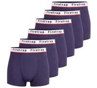 Firetrap Mens 6 Pack Designer Boxer Shorts, Underwear Gift Set Trunks Comfortable Stretch Cotton Plain Colours Mens Briefs All Blue M