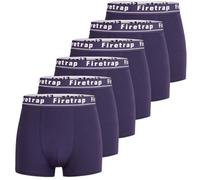 Firetrap Mens 6 Pack Designer Boxer Shorts, Underwear Gift Set Trunks Comfortable Stretch Cotton Plain Colours Mens Briefs All Blue L