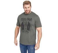 Firetrap Mens Big & Tall Graphic T-Shirt, Rock & Roll Guitar Print Cotton Crew Neck Short Sleeve Soft Casual Oversized Muscle Shirt Mens Clothing Khaki 4XL