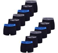 Firetrap Mens Boxer Shorts 12 Pack Stretch Cotton Trunks Bulk Multipack Underwear for Men, Soft Breathable Comfort Fit Elastic Waistband, Everyday Casual Underpants Gym Work Black, Grey, Blue M
