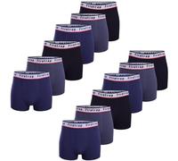 Firetrap Mens Boxer Trunks 12 Pack Stretch Cotton Underwear Breathable Comfort Fit Plain Colours Elastic Waistband Durable Everyday Wear Underpants Gift Set for Gym Work Black, Grey, Blue XL