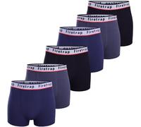 Firetrap Mens Boxer Trunks 6 Pack Stretch Cotton Underwear Breathable Comfort Fit Plain Colours Elastic Waistband Durable Everyday Wear Underpants Gift Set for Gym Work Black, Grey, Blue M