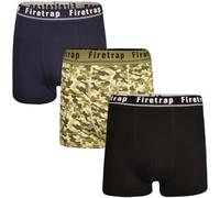 Firetrap Mens Boxers 3 Pack Trunks - Cotton Soft Comfortable Boxer Shorts for Men - Essential Mens Underwear 3 PACK ASSORTED AUSTIN L