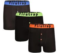 Firetrap Mens Boxers 3 Pack Trunks - Cotton Soft Comfortable Boxer Shorts for Men - Essential Mens Underwear 3 PACK ASSORTED COOPER L