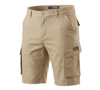 Firetrap Mens Cargo Chino Shorts - Stretch Cotton Casual Combat Shorts with Multi Pockets - Lightweight Summer Walking Shorts in Stone for Travel, Hiking, Workwear, Holiday & Daily Wear