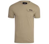 Firetrap Men's Cotton T-Shirt - Classic Fit Crew Neck with Chest Pocket & Signature Logo | Streetwear Essential | Designer Plain Branded Tee Seagrass M