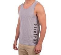 Firetrap Mens Designer Vest Sublimation Print Sleeveless Summer Fashion Tank - Beach Gym Training Grey Marl M