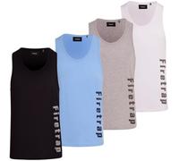 Firetrap Mens Designer Vest Sublimation Print Sleeveless Summer Fashion Tank - Beach Gym Training 4 Pack L
