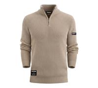 Firetrap Men's Fashion Designer 1/4 Zip Jumper - Cotton Blend Warm Winter Quarter Zip Pullover Sweaters - Heavyweight Knitted Knitwear Jumpers, Casual Smart 1/2 Half Zipper Mens Clothing