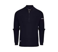 Firetrap Men's Fashion Designer 1/4 Zip Jumper - Cotton Blend Warm Winter Quarter Zip Pullover Sweaters - Heavyweight Knitted Knitwear Jumpers, Casual Smart 1/2 Half Zipper Mens Clothing Navy M