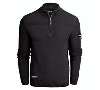 Firetrap Men's Fashion Designer 1/4 Zip Jumper - Cotton Blend Warm Winter Quarter Zip Pullover Sweaters - Heavyweight Knitted Knitwear Jumpers, Casual Smart 1/2 Half Zipper Mens Clothing