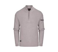 Firetrap Men's Fashion Designer 1/4 Zip Jumper - Cotton Blend Warm Winter Quarter Zip Pullover Sweaters - Heavyweight Knitted Knitwear Jumpers, Casual Smart 1/2 Half Zipper Mens Clothing Grey XL