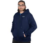Firetrap Mens Hoodie Zip Up Plain Fleece Sweatshirt Polycotton Full Zip Gym Jacket Top with Hood - Casual Outdoor Fitness Zipper Hoody for Men Navy XL