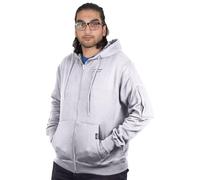 Firetrap Mens Hoodie Zip Up Plain Fleece Sweatshirt Polycotton Full Zip Gym Jacket Top with Hood - Casual Outdoor Fitness Zipper Hoody for Men Grey L