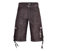 Firetrap Mens Knee Length Cargo Shorts Denim Jean Cargo Short Cotton Summer Casual Capri Cropped Trousers with Multi Pockets Black Blue Light Blue Black Wash 38