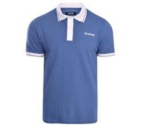 Firetrap Mens Luxury Polo Shirt Collared Soft Cotton Button Up T Shirt Plain Summer Top Short Sleeved Mid Blue XL