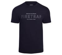 Firetrap Mens Original Designer T Shirt Sublimation Full Print Short Sleeve Tee Top Black XL