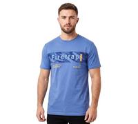 Firetrap Mens Original Designer T Shirt Sublimation Full Print Short Sleeve Tee Top Mid Blue S