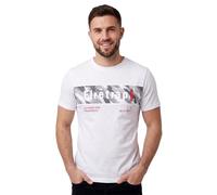 Firetrap Mens Original Designer T Shirt Sublimation Full Print Short Sleeve Tee Top White L