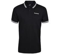 Firetrap Mens Polo Shirt Cotton Polos Tshirt Short Sleeve Summer Ribbed Tipping Collar Tshirts Top Black XXL