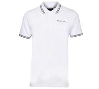 Firetrap Mens Polo Shirt Cotton Polos Tshirt Short Sleeve Summer Ribbed Tipping Collar Tshirts Top White XL