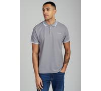 Firetrap Men's Regular Fit Cotton Button Polo Shirt with Contrast Trim in Dark Grey | Size: Medium Firetrap Dark Grey M