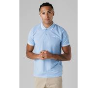 Firetrap Men's Regular Fit Cotton Button Polo Shirt with Stripe Detail in Mid Blue | Size: XL Firetrap Mid Blue XL
