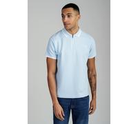 Firetrap Men's Regular Fit Cotton Ottoman Zip Polo in Light Blue | Size: Large Firetrap Light Blue L