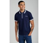 Firetrap Men's Regular Fit Cotton Ottoman Zip Polo in Navy | Size: Medium Firetrap Navy M