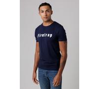 Firetrap Men's Regular Fit Cotton T-Shirt with Logo in Navy | Size: Large Firetrap Navy L