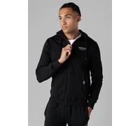 Firetrap Men's Regular Fit Zip Through Fleece Hoody with Drawstrings in Black | Size: XL Firetrap Black XL