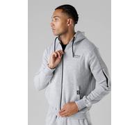 Firetrap Men's Regular Fit Zip Through Fleece Hoody with Drawstrings in Light Grey | Size: XL Firetrap Light Grey XL