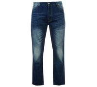 Firetrap Mens Rom Jeans Casual Cotton Trousers Pants Slightly Distressed Look Mid Wash 34W R