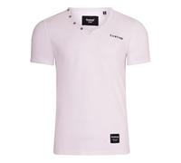 Firetrap Mens Spirit V Neck T-Shirt Short Sleeves Buttoned Collar Ribbed V-Neck Top Casual Clothing White S