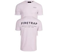 Firetrap Men's T-Shirt Cotton Crew Neck | Branded Logo Tee Front Back Print | Urban Streetwear Fashion Top | Classic Fit Casual Wear White S