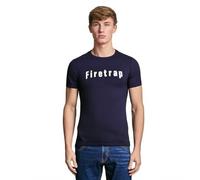 Firetrap Mens T-Shirt Designer Branded Chest Logo Crew Neck Short Sleeve Casual Cotton Navy XL