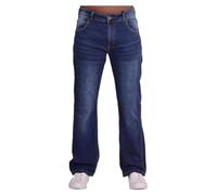 Firetrap Original Mens Designer Hardwearing Durable Quality Bootcut Leg Regular Fit Relaxed Wide Bottom Denim Jeans Zip Fly Fastening Classic 5 Pocket Jean Dark Wash Blue 38W / 34L