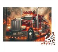 Firetruck Under Storm Jigsaw Puzzle Fire Truck 1000 Pieces Eco-friendly Paper Thick for Adults Brain Training Gift Holiday Puzzle Activity 70x50cm/1000pcs