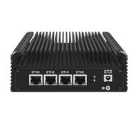 Firewall Micro Appliance/Fanless PC with 4 * i211 Gigabit Ethernet,Industrial Mini PC Celeron J4125,8GB DDR4 RAM 128GB SSD,Mini Computer 4K HD Display,2*USB3.0 ,SIM Card Slot,mSATA/SATA3.0,RS232 COM