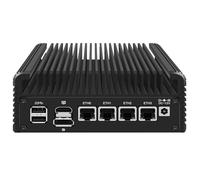 Firewall Mini PC Quad Core N150 Barebone, Fanless Computer Hardware, Micro Router Appliance with 4xI226-V 2.5GbE LAN ,DDR5 M.2 NVMe x4/SATA3.0,WiFi6,Support Home Office OPNsense AES-NI,TF Card Slot