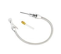 Firewall Mount Flexible Braided Transmission Dipstick Stainless Steel Tube Compatible for GM 4l80e 4l60e Chevy SBC BBC Th350 Th400 Turbo 700R4
