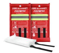 FIREWESS Emergency Fire Blanket, 2 Pack Fiberglass Flame Retardant Fire Blankets Emergency for Home, Kitchen, Car, Office, Grill, 39.4X 39.4inch Fire Extinguisher Blanket