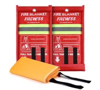 FIREWESS Emergency Fire Blanket, 2 Pack Silicone Flame Retardant Fire Blankets Emergency for Home, Kitchen, Car, Office, Grill, 39.4X 39.4inch Fire Extinguisher Blanket