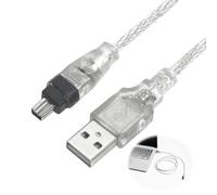 Firewire to USB Adapter Cable IEEE 1394 4 Pin to USB 2.0 Male Firewire Cable Converter iLink Adapter Cord Compatible with Sony DCR-TRV75E DV Mini DV D8 Digital Video Cameras, 1.5M No Capture Function