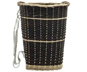 Firewood Backpack with Carrying Belt Natural Willow Basket Multi Sizes vidaXL