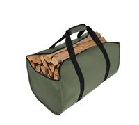 Firewood Bag, Foldable Fireplace Bag，Log Carrier, Water Resistant Durable Canvas Log Tote Holders for Fireplace, Firewood Log Carrying Storage with Handle for Indoor Outdoor Camping (ARMY GREEN)